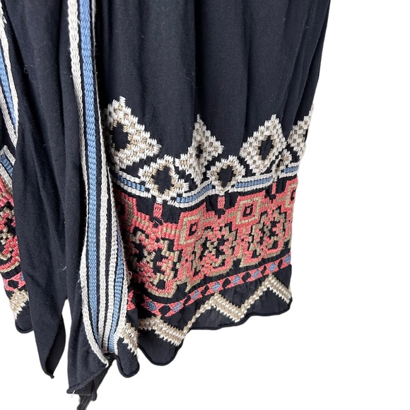 Johnny Was JW Los Angeles Navy Blue Embroidered Wrap Cardigan EUC SZXS - Picture 2 of 6